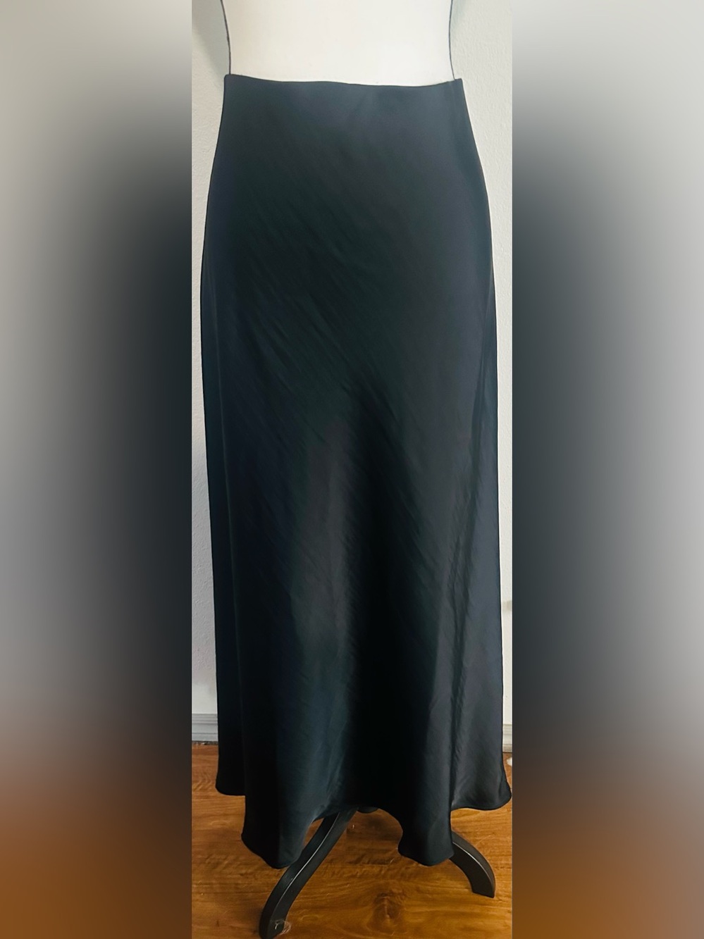 a new day Black Satin Maxi Slip Skirt